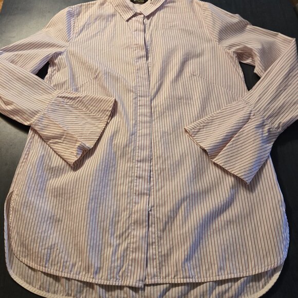 White pinstripe Flare Sleeve button down shirt Small - 6 - Picture 2 of 8